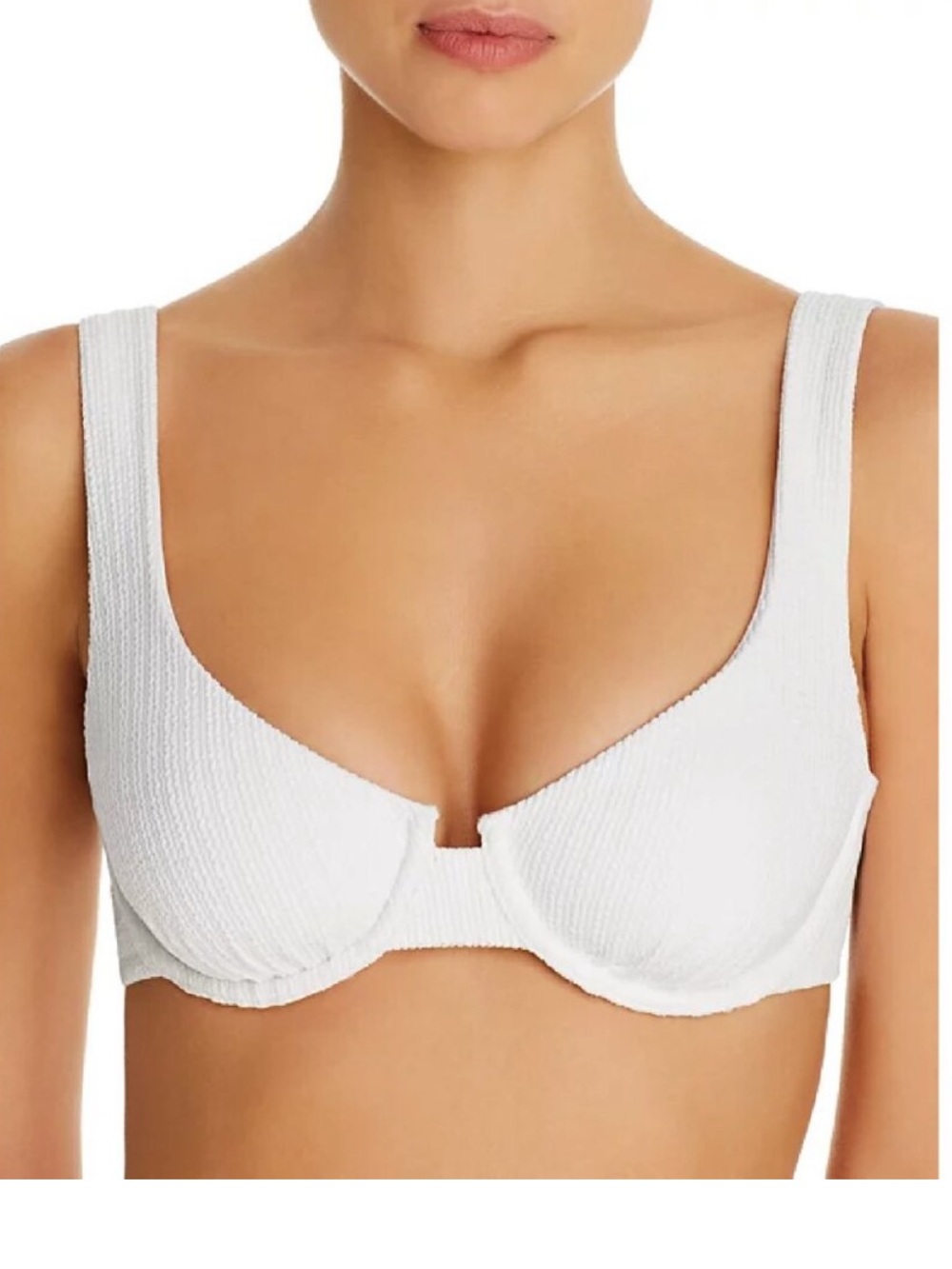 CHARLIE HOLIDAY Lula Bra Bikini Top in white NWOT Size XL